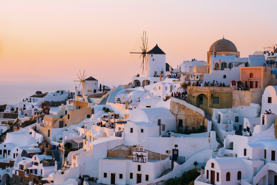 Sunset over Santorini, Greece